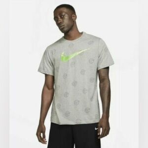 NIKE GRAY ALL OVER BASKETBALL PRINT TEE